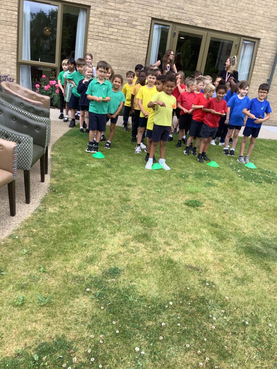 Students partaking in sports day