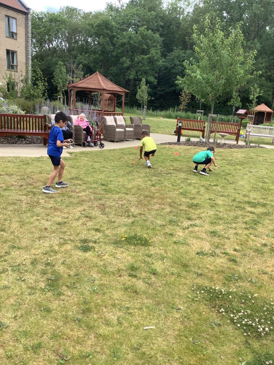 Students partaking in sports day