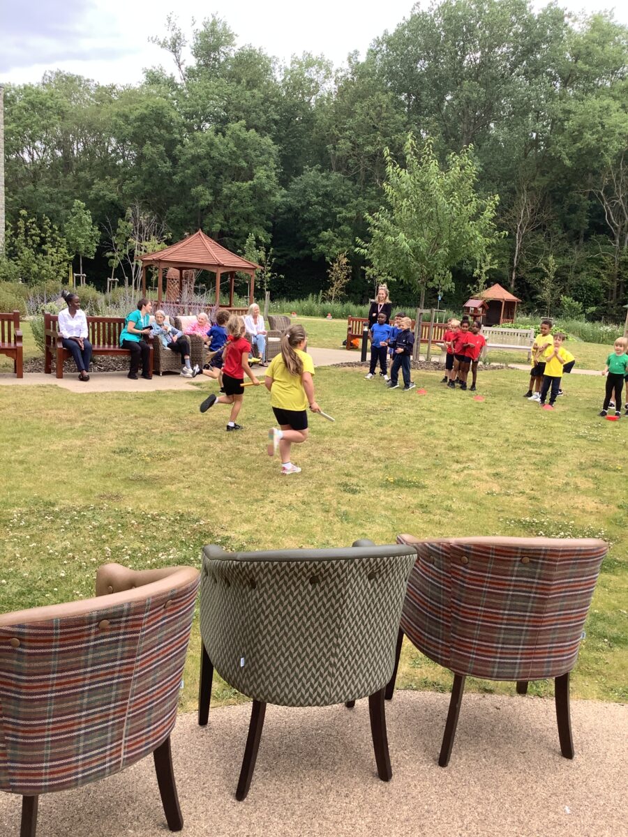 Students partaking in sports day